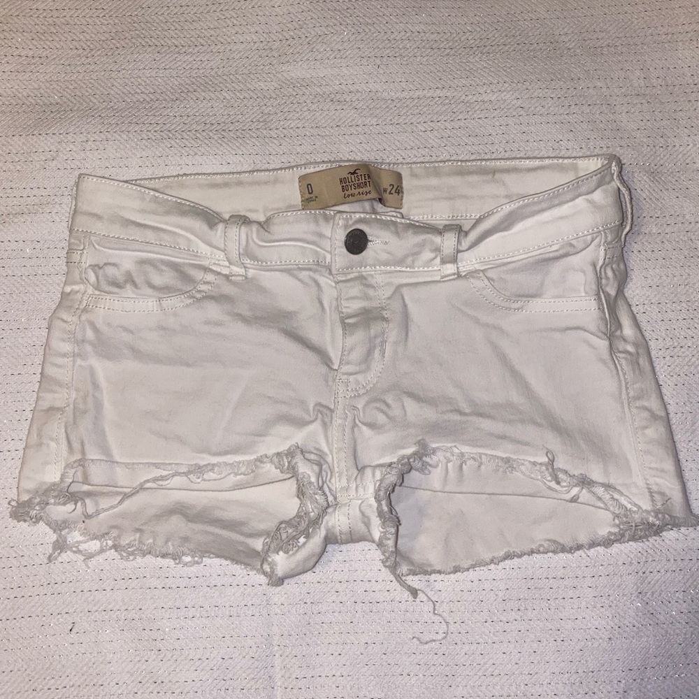 White hollister jean shorts